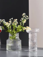 creative transparent carved glass vase flower arrangement hydroponic flower vase indoor countertop decoration crafts home decor