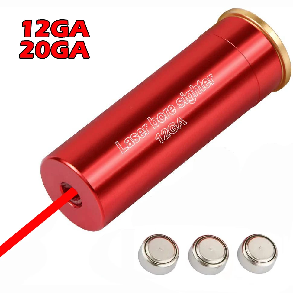 12GA 20GA Red Dot Laser Bore Sight 12 Gauge 20 Gauge Barrel Cartridge Boresighter Laser For Shotgun Hunting Gun Accessories