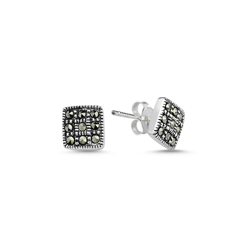 

Silver 925-Adjusting Frame Marcasite Earrings
