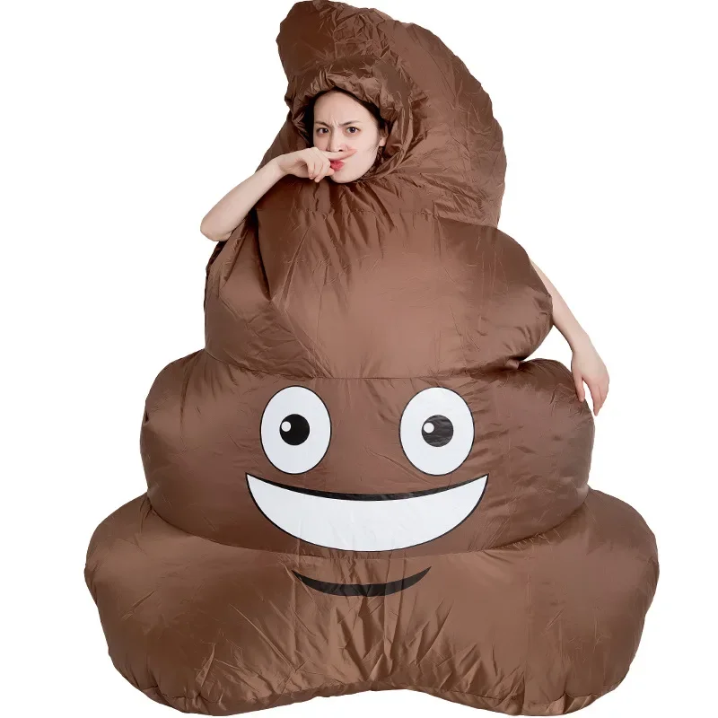 

Carnival Halloween Buffoon Show Costume Fancy Dress Party Spoof Poop Inflatable Costume Cartoon Character Gas Model