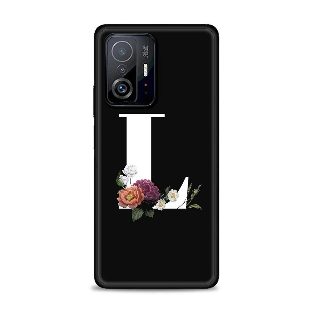 initials flower fashion women letters celular fundas for xiaomi poco x4 x3 nfc gt m3 m4 f3 5g f1 mi 11 10t lite 9t 12 phone case free global shipping