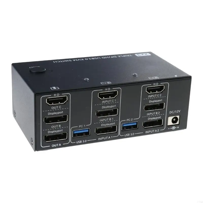 U75B Triples Monitors KVM Switcher 2Displayport HDTV USB3.0 для двойного ПК 3 -экраны