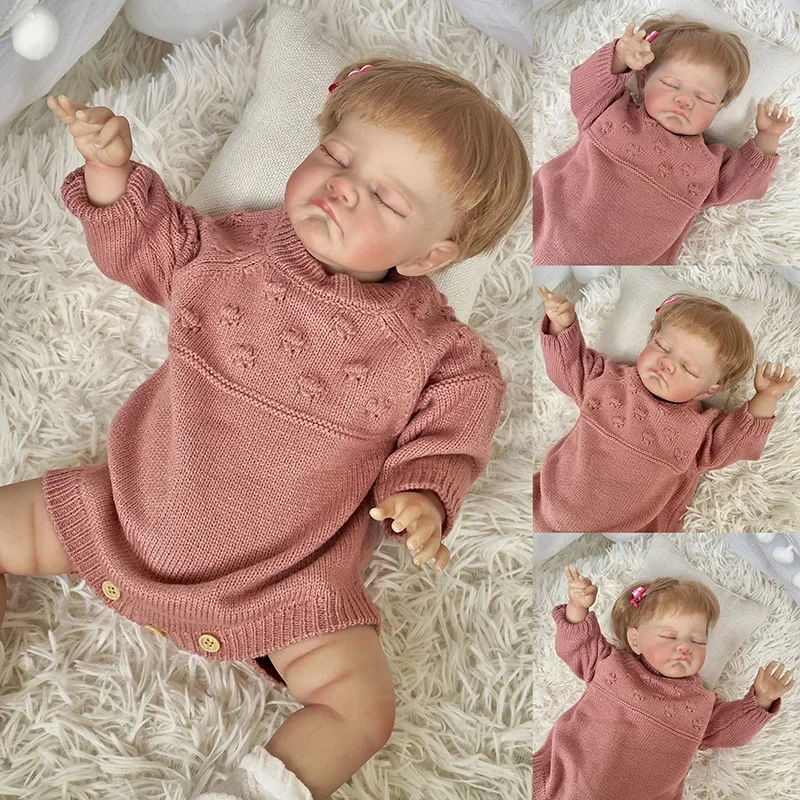 19-дюймовая кукла August Sleeping Reborn с мягким телом уже окрашенная готовая 3D-картина