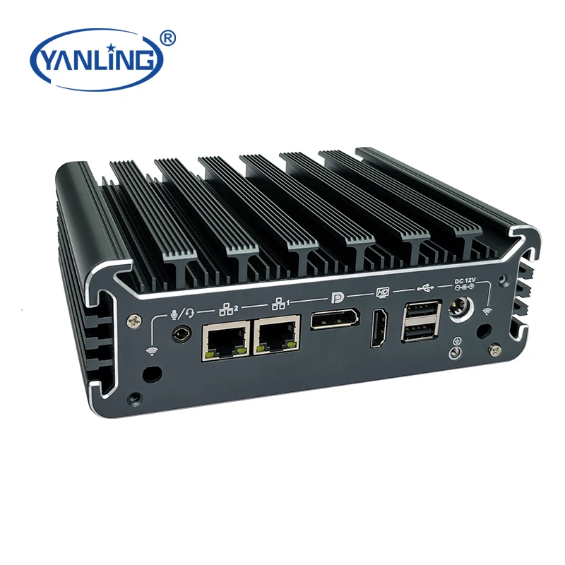 Безвентиляторный мини-ПК Yanling Intel Core i5 7360u Dual 2 5 г Lan Mini PC Linux Iris Plus Graphics 640 TPM2.0
