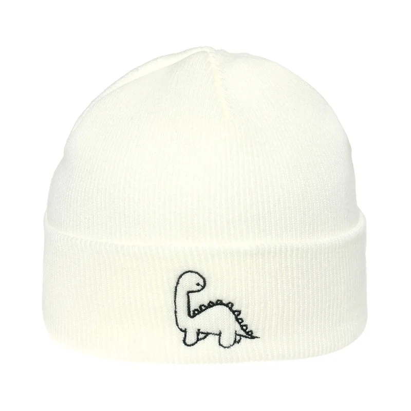 

Unisex Hat Cotton Hat Soft Knitted Hats Dinosaur Embroidery Wool Caps Fashion Men Winter Caps Women's Skullies For Girls