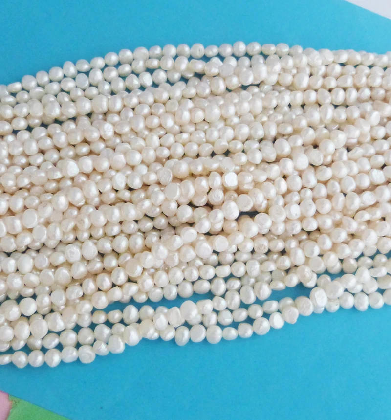 

white ( 10 strands / set) DIY 7-8MM Baroque Freshwater Pearl BEADS 15 "L 100% pearl