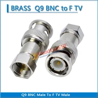q9 bnc male to f male plug bnc to tv nickel plated straight coaxial rf adapters cable coax connector socket