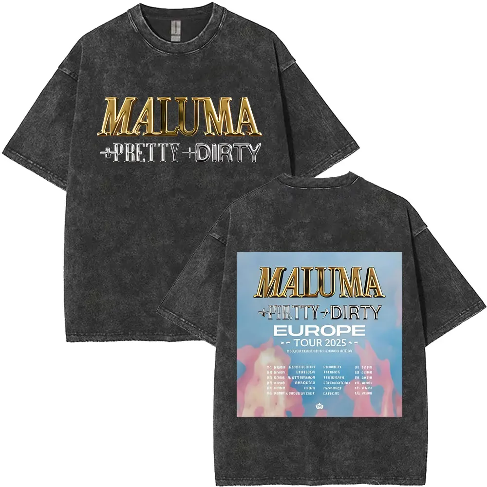 Фото Промытый рэпер Maluma Pretty Dirty Europet World Tour 2025 футболка мужские модные футболки большого размера мужские винтажные футболки в стиле хип-хоп №3