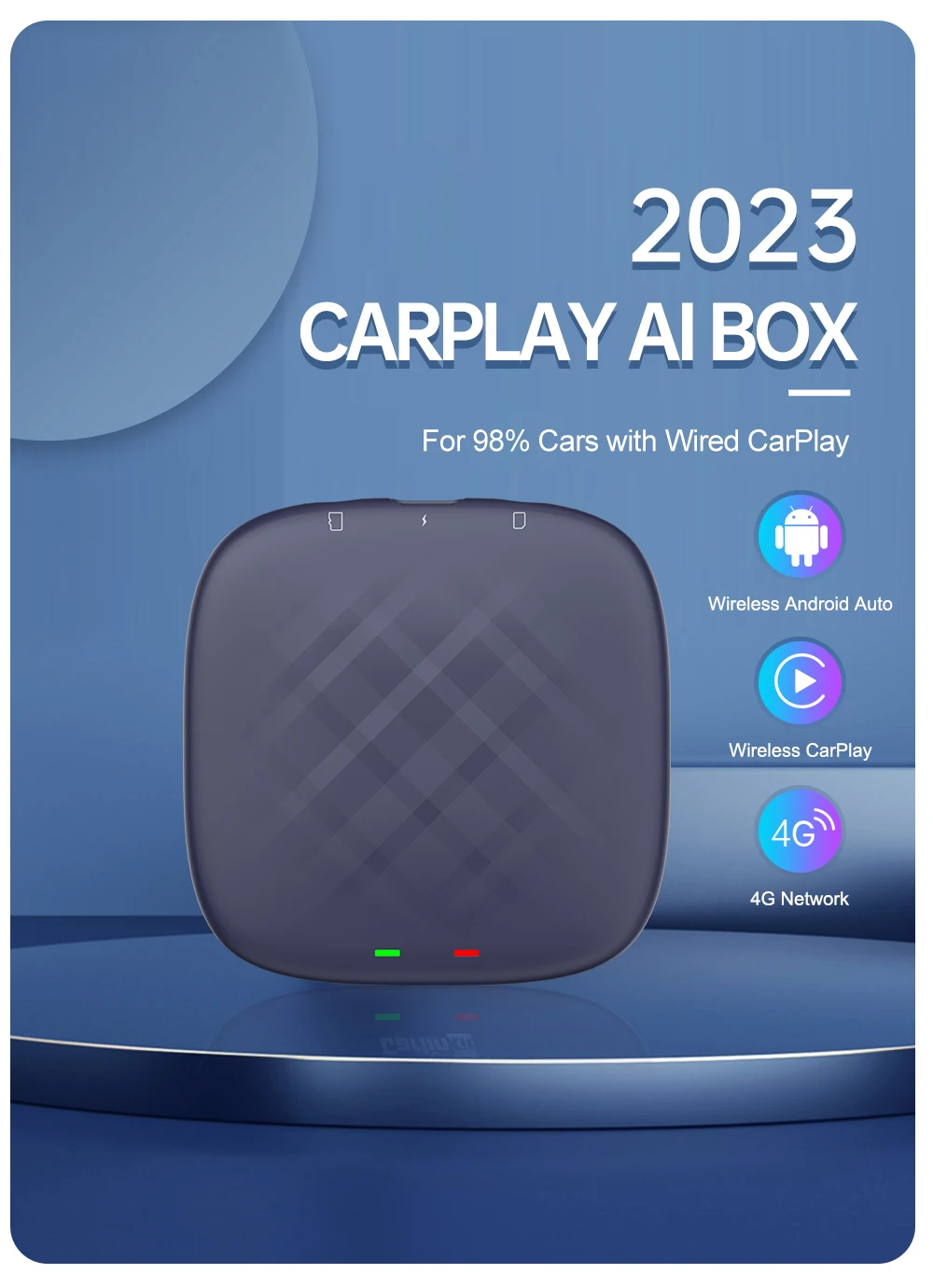 Автомобильная игровая коробка Android 13 Система 8 ядер г 128 Netflix Беспроводная Auto TV AI