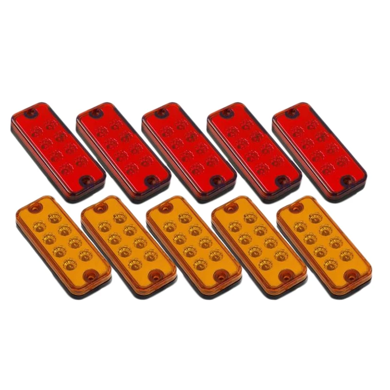 

Led Side Marker Lights Lamps Truck Trailer Clearance Lights Sealed Sealed Indicators Lights Waterproof (5Yellow+5Red)