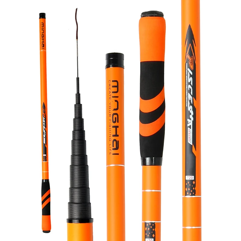 

Телескопическая удочка BAKAWA для ловли карпа, ручная Удочка из углеродного волокна для речной рыбалки, 3,6 м, 4,5 м, 5,4 м, 6,3 м, 7,2 м, рыболовная снаст...