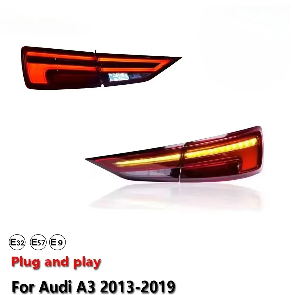 Фото Автомобильные аксессуары: светодиодные фонари, задние фонари для Audi A3 2013-2019, динамические указатели поворота, установка по принципу 