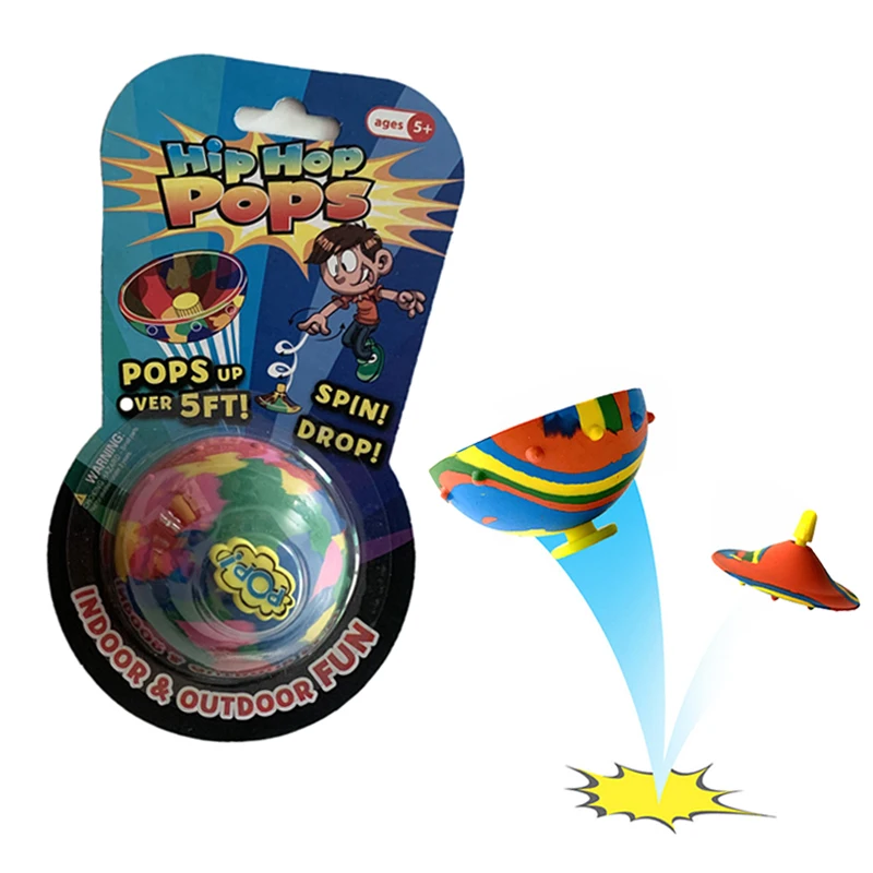 Novel Fidget Toys Hip Hop Pops Rubber Anti Stress Bouncing Ball Bounce Spinner Bowl Spinning Top Jumping Popper Ball for Kid Toy