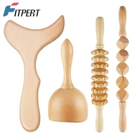 1 set healthy body wooden gua sha tools paddle massager wood therapy massage tool lymphatic drainage massager for anti cellulite