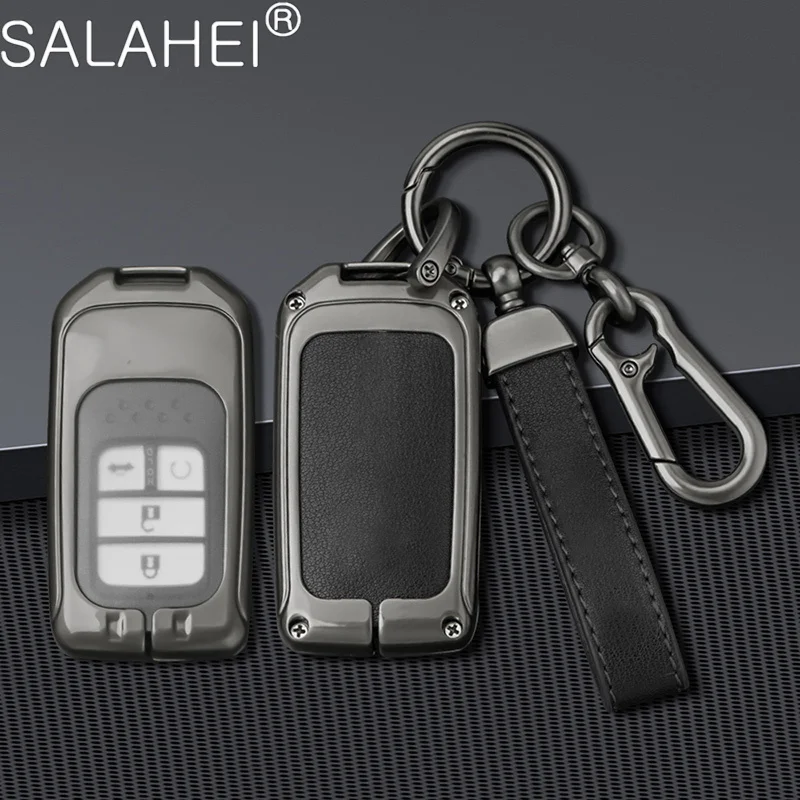 

Zinc Alloy Car Key Case Cover Remote Shell For Honda Civic Accord Vezel Fit CRV HRV Crz Hrv Polit Jazz Jade Keychain Accessories