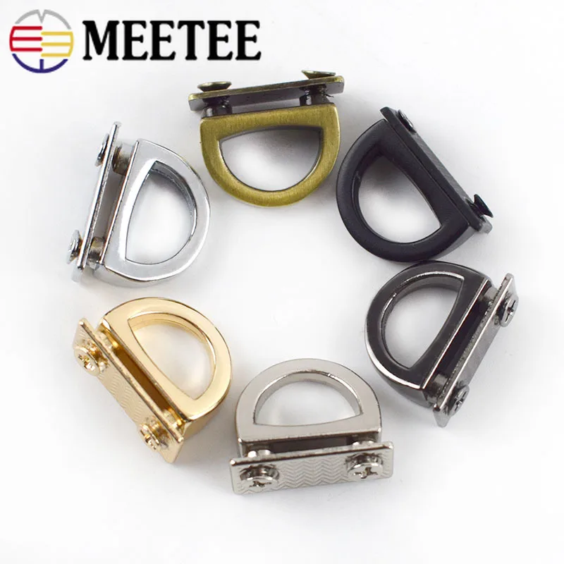 Meetee 5/10pcs 14mm Metal D Ring Bag Side Clip Buckles Screw Handbag Chain Hang Buckle DIY Hardware Parts Strap Clasps Accessory | Дом и сад