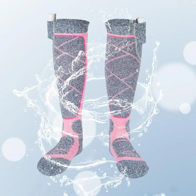 Winter Self-Heating Socks 2200mah Thermal Heated Socks Soft Elastic Thicken Anti-Slip Socks For Women Men Outdoor Ski Tube Sock