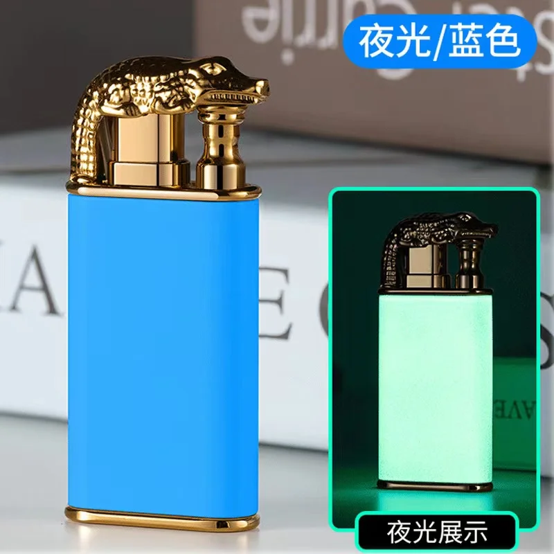 Новинка креативная зажигалка с драконом двойным огнем и открытым ветрозащитная