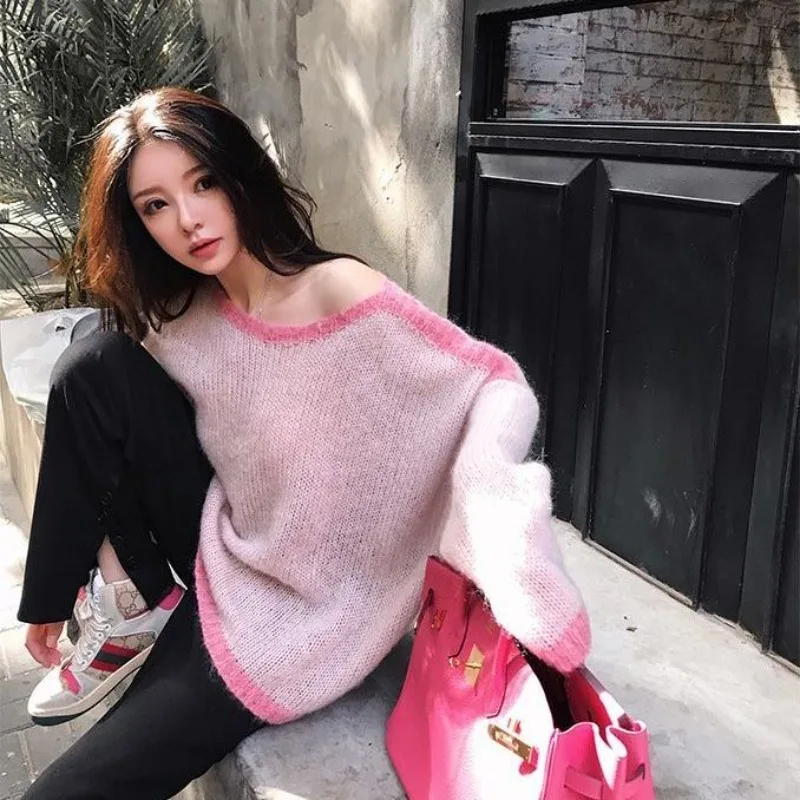 Женский универсальный топ с круглым вырезом осень 2024 корейский шикарный