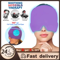 reusable hot cold compress pack wrap gel cold headache and migraine relief ice hat with 360 degrees cooling gel head massager