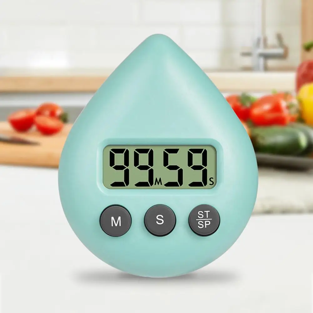 

2023 Multifunction Digital Timer Loud Alarm Water Drop Shape Countdown Timer For Cooking Studying Homework Exercise
