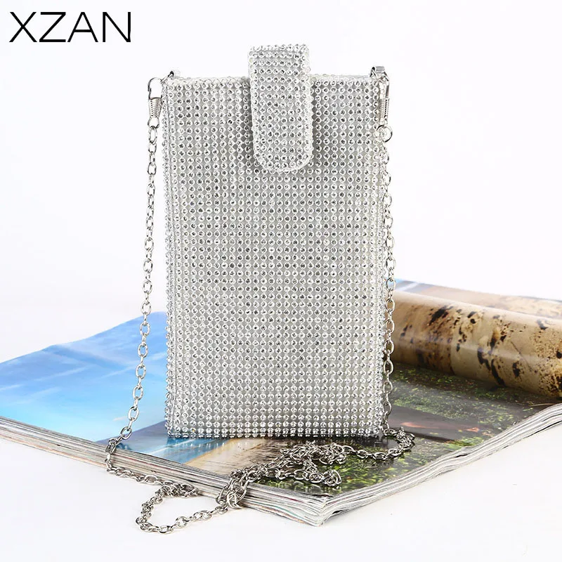 

Миниатюрная женская сумка, роскошный Дамский кошелек для сотового телефона, бумажники на длинной цепочке и ремешке, дамские сумочки через плечо, клатч