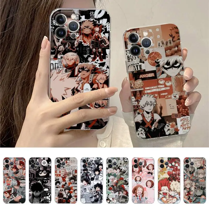 

My Hero Academia Manga Phone Case For iPhone 14 11 12 13 Mini Pro XS Max Cover 6 7 8 Plus X XR SE 2020 Funda Shell