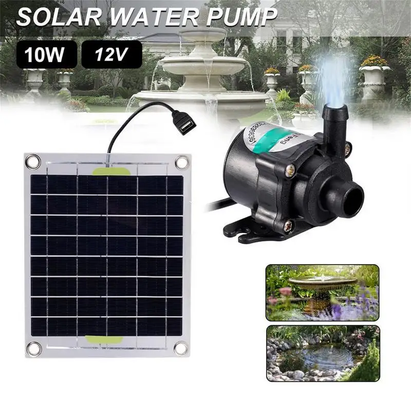 

Solar Water Pump | 10W Outdoor Fountain Pump with Separate Solar Panel | Solar Bird Bath Fountain for Pool Watering Pond Aquariu