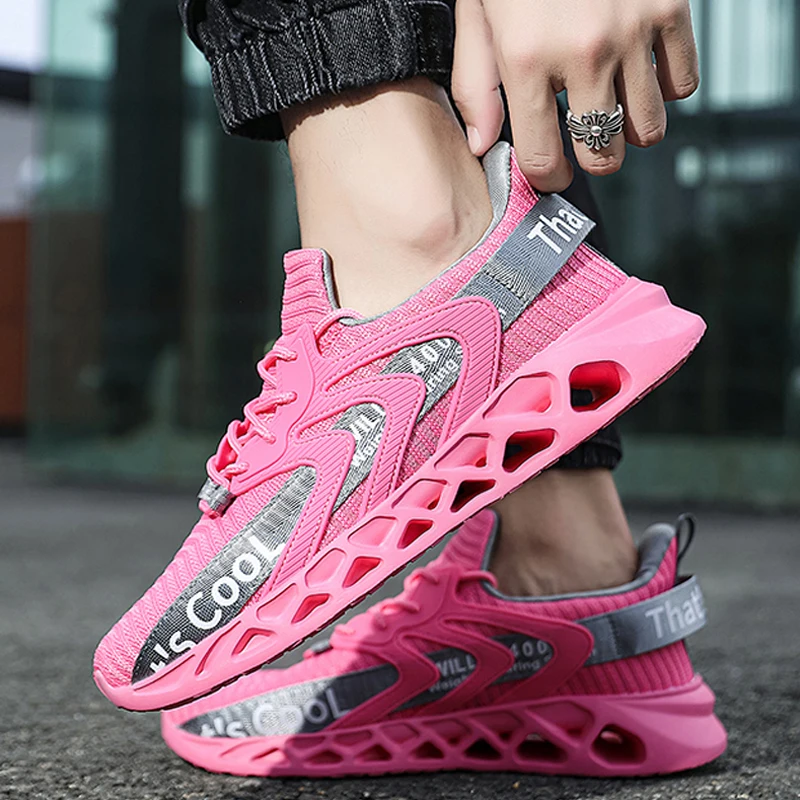 Running Shoes for Men Women Sneakers Breathable Fly Woven Sport Shoes Stylish Trend Leisure Couple Footwear Size 36-48