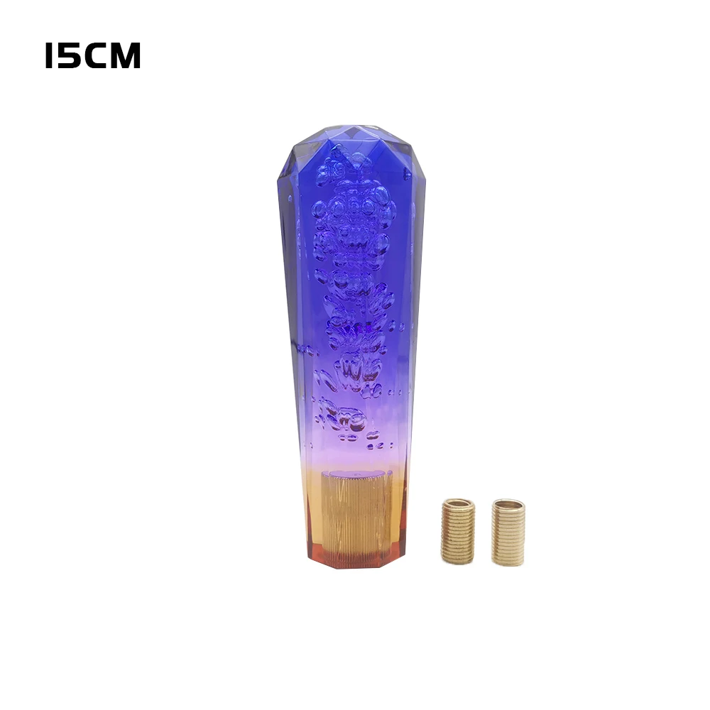 

High Quality 15CM Universal Car Purpleyellow Crystal Manual Gear Shift Knob Stick Transmission Gearstick Lever Shifter Knob