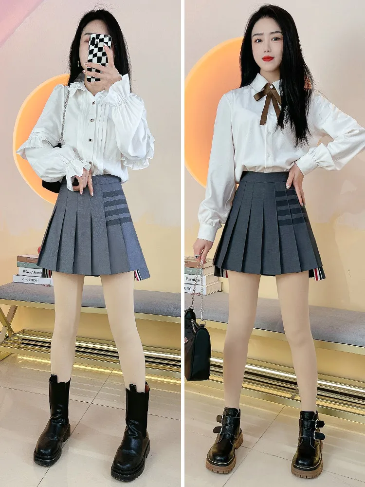 

Harajuku Skirt Waist Pleated Casual Kawaii A-line Plaid Black Tennis Japanese School Uniform Mini Skirts for Girls