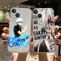 comics gintama gintoki sakata phone cover for iphone 11 12 13 pro max x xr xs max 7 8 plus 13 mini clear soft silicone tpu case