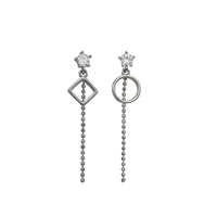 925 sterling silver geometric earrings female new trendy simple design earrings ins cold wind earrings niche
