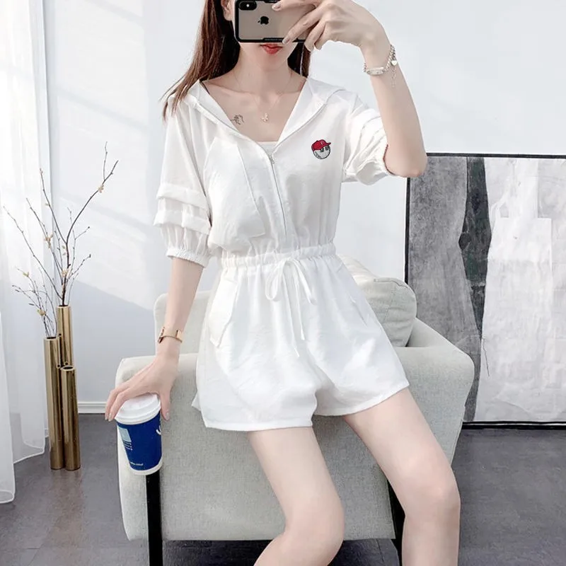 

2023 Summer Fashion Sportswear Set Women's shirt clothing New goods Loose Zipper Leisure Suit Golf Jumpsuitgolf Wear for Woman