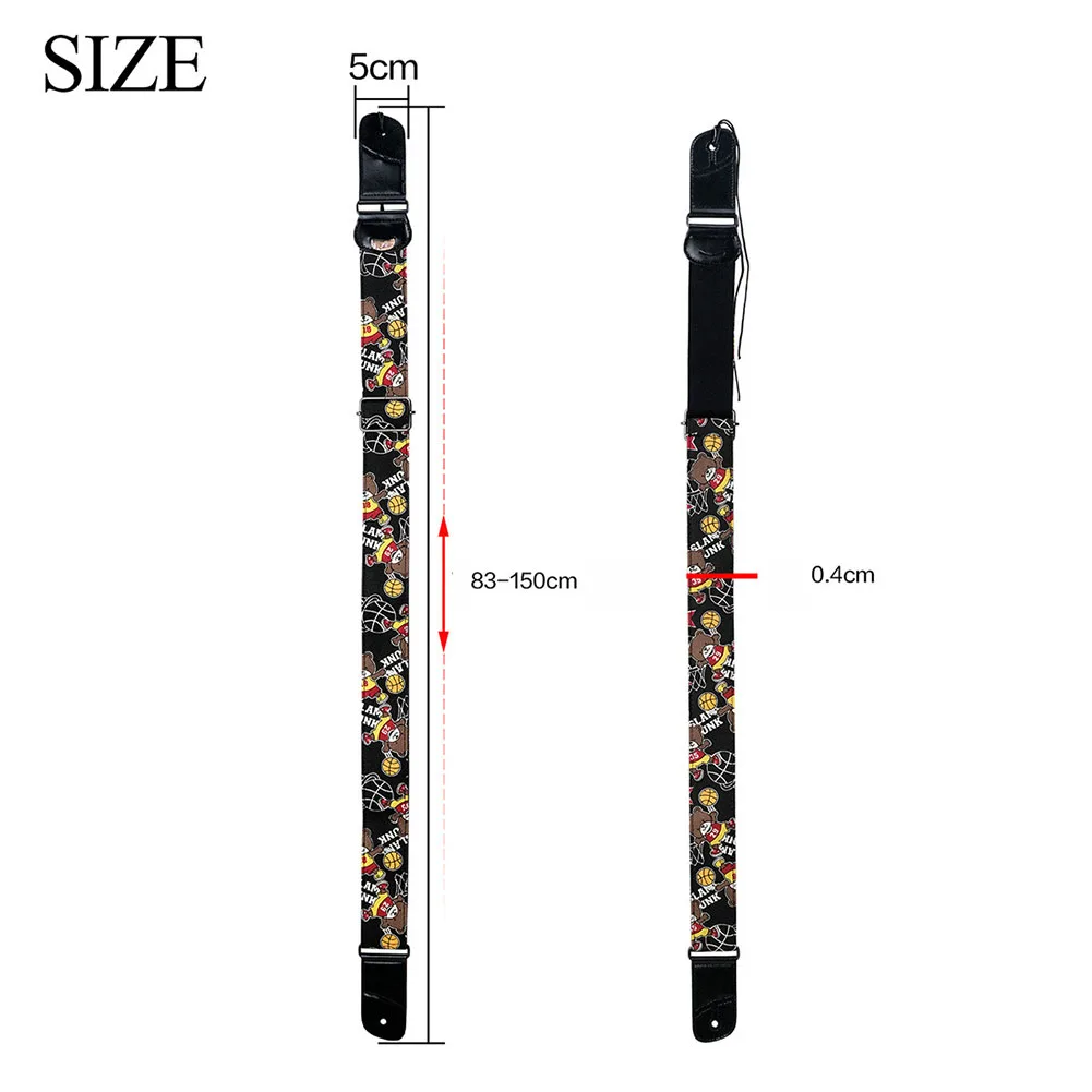 

Colorful Guitar Strap for Acoustic Electric Guitar Bass Fully Adjustable 83 150cm Leather Ends for Durability