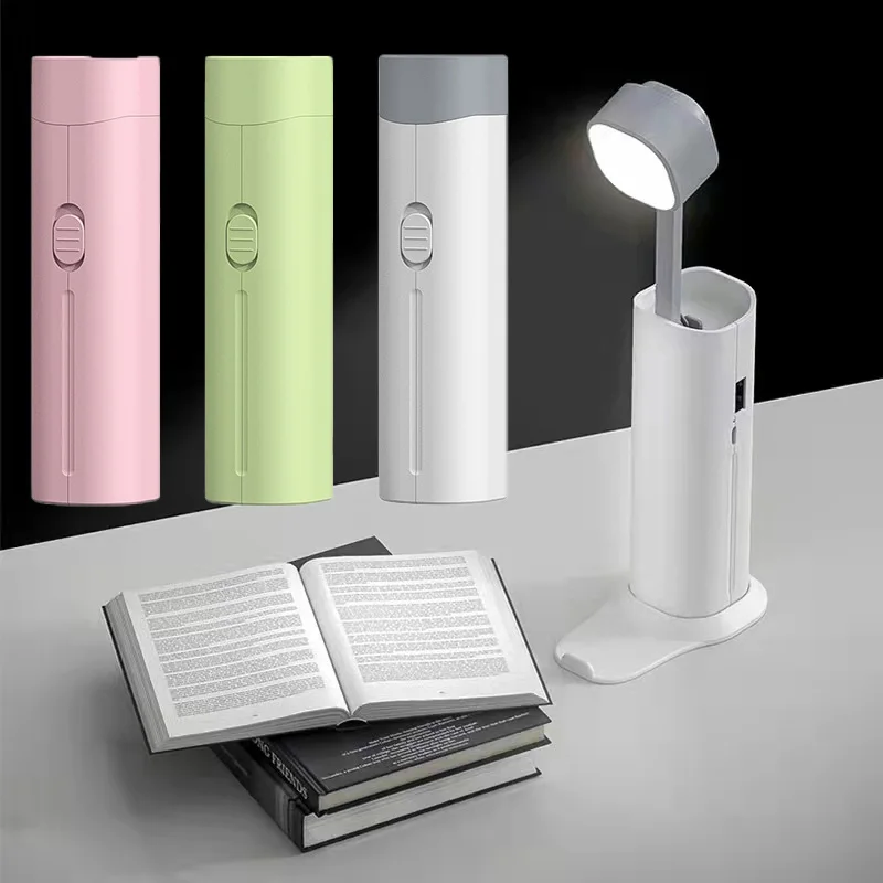 

LED Night Light for Bedroom USB Rechargeable Table Lamp Flashlight Study Room Lamp 3 Gear Eye Protection Lamp for College Dorm