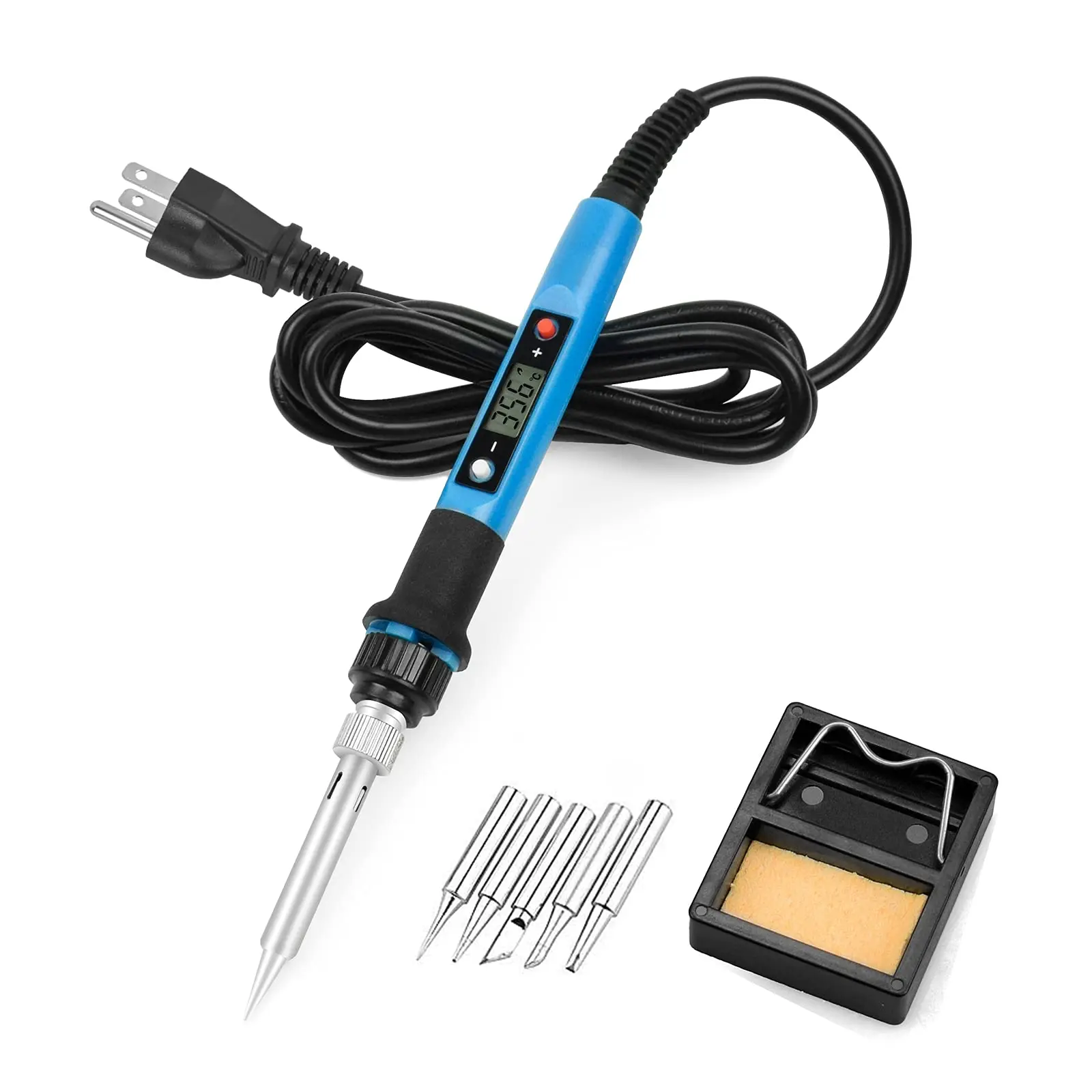 

80W Soldering Iron Kit,Digital LCD Solder Gun Adjustable Temperature Controlled Fast Heating Thermostatic 110V Soldering Tips