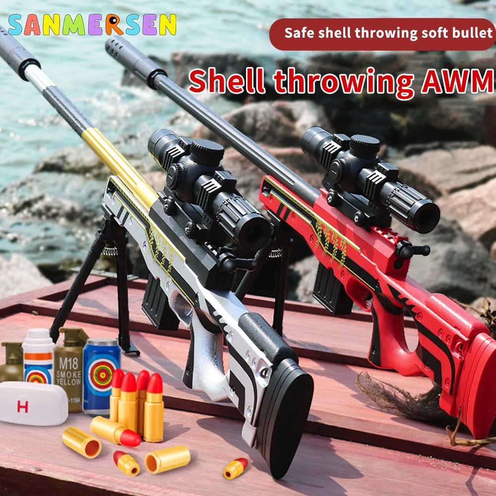 

AWM 98K Manual Sniper Rifles Shell Ejection Soft Bullet Toy Gun Plastic Ball Blaster Launcher Airsoft Weapons Guns Toys for Boys