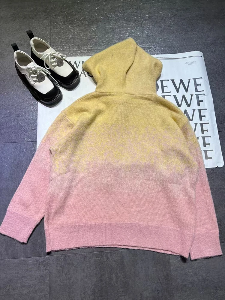 Дизайнерский ретро-градиент красочный галстук декоративный джемпер с капюшоном