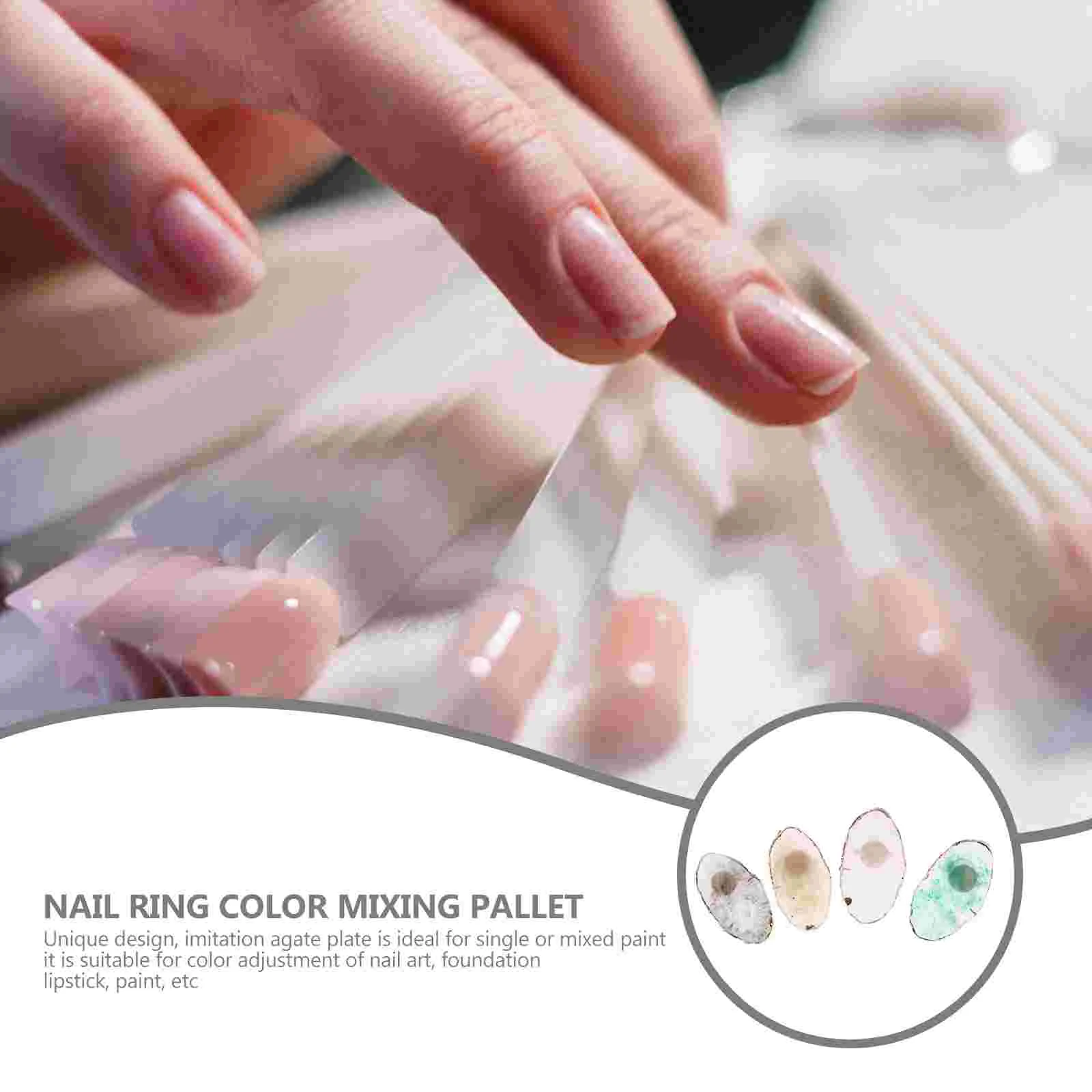 4 шт. палитра для ногтей краска гель-лак лоток смешивания блестящее кольцо