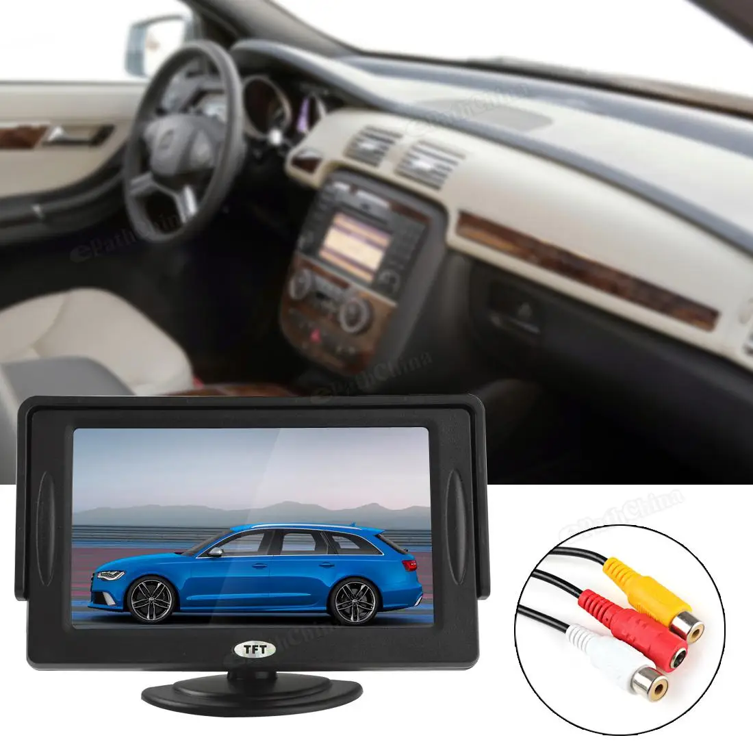 

Универсальный 4,3 дюймовый 480x272 2-канальный входной автомобильный монитор заднего вида с карманным цветным TFT ЖК-дисплеем автомобильные мони...