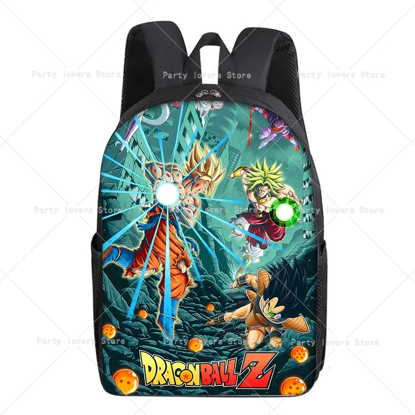 Фото Рюкзаки Dragon Ball 16 дюймов для мальчиков и девочек, школьные ранцы, детские аниме-рюкзаки, вместительные рюкзаки на молнии, подарок №3