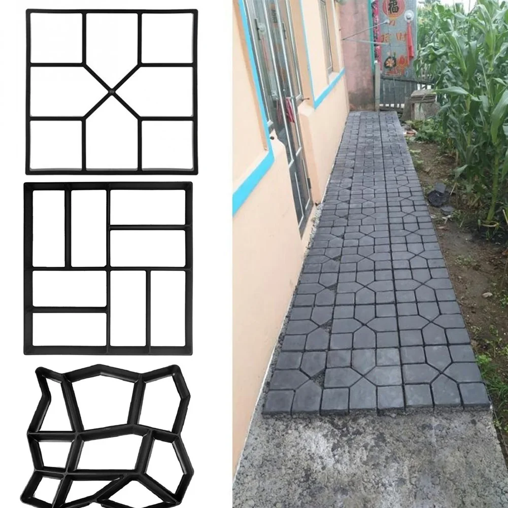 

Garden Path Maker Mold Plastic Diy Manually Paving Cement Brick Stone Road Concrete Mould Reusable Diy Manually Paving Mould