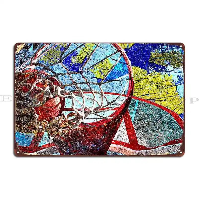 

Металлический плакат с Баскетбольным рисунком Мечта 3, настенный кинотеатр, кухня, Настенная роспись, жестяной плакат