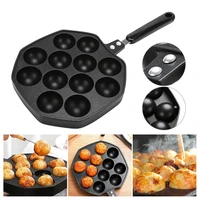 tokoyaki maker aluminum alloy 12 molds non stick takoyaki pan octopus ball maker baking pan portable pan home cooking tools