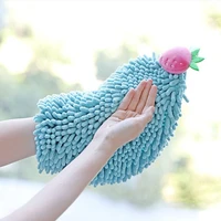 quick dry hand towel cute fruit shape holdable kitchen bathroom towel absorbent wipe plush hand hanging towels