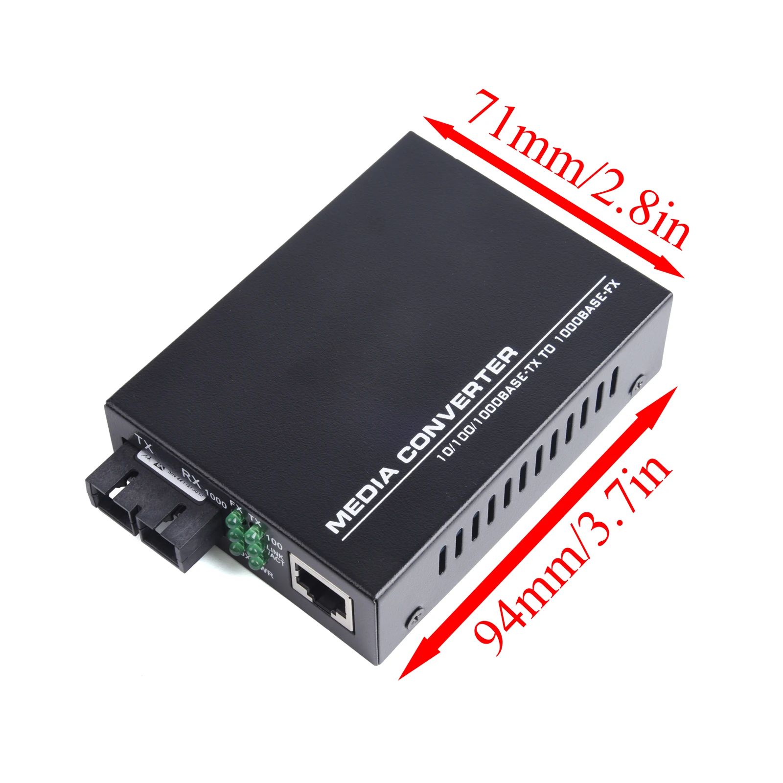Gigabit Fiber Optical Media Converter Switch 100/1000M Single Mode Multimode UPC/APC 2 SC-Port to 1 RJ45 Fiber Transceiver Kit