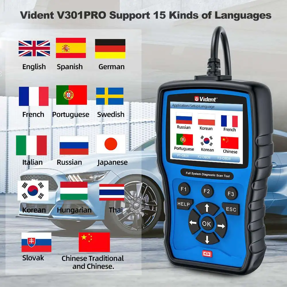 Сканер Vident V301PRO OBDII для VAG VW/Audi/Skod/SEAT/BENTLEY считыватель всех системных кодов SAS EPB DPF