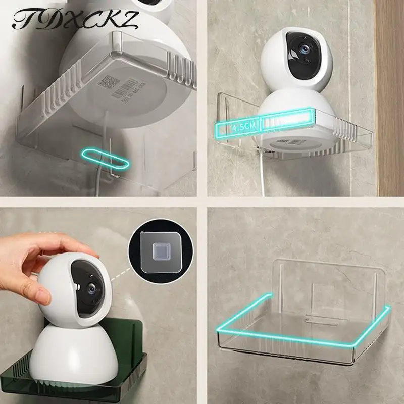 

Wall Mount Floating Stand Shelf For Security Camera Mini Speaker Other Small Items In Bedroom Bathroom Kitchen Living Room 1pcs
