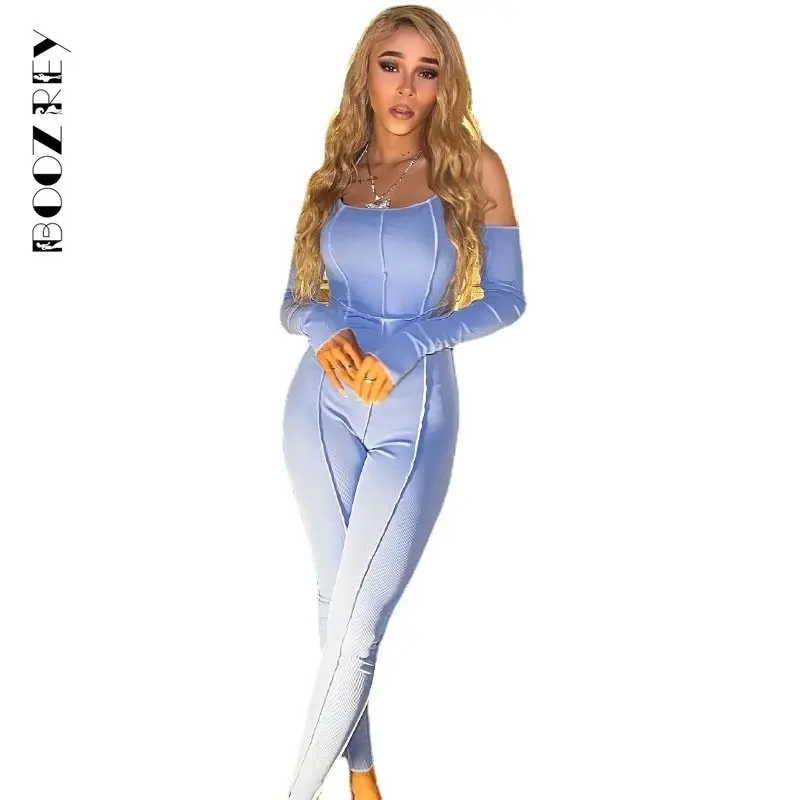 BoozRey Sexy Off Shoulder Corset Backless Jumpsuits Women Punk Grunge Pencil Pants One Piece Rompers 2023 new Spring Y2k Clothes